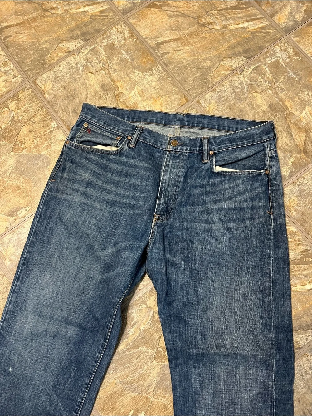 Polo Ralph Lauren Vintage 67 Blue Jeans Mens 36x32 Dark Wash Denim